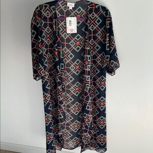LuLaRoe Black Shirley open front kimono NWT